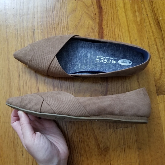 NWT Dr. Scholl's Brown Pointed Flats - Picture 2 of 5